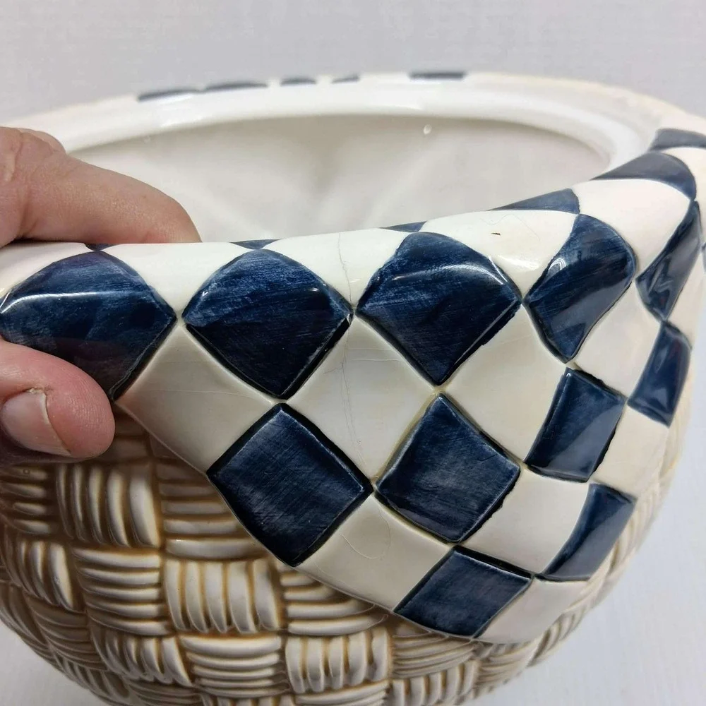 Vtg Certified International Susan Winget Fruit Picnic Basket Ceramic Cookie Jar